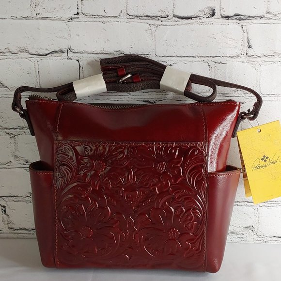 'PATRICIA NASH' 'AVELEY' CARRY-ALL ETCHED LEATHER CROSSBODY BAG - Picture 2 of 16